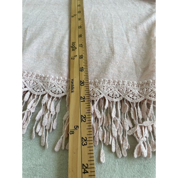 Cato Fringe Scallop Hem Crop Top Lightweight Knit Boho Cottagecore Hippie L/XL - Picture 5 of 10